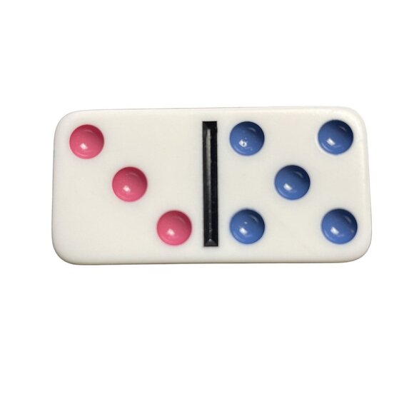 Double Twelve Dominoes Replacement Tile 3 5 Color Dot mq - Picture 1 of 3